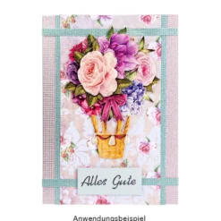 Duo-Design-Papiere, Rosen Deluxe 1, beidseitig bedruckt, 25cm x 25cm, 250g/m², 20 Blatt