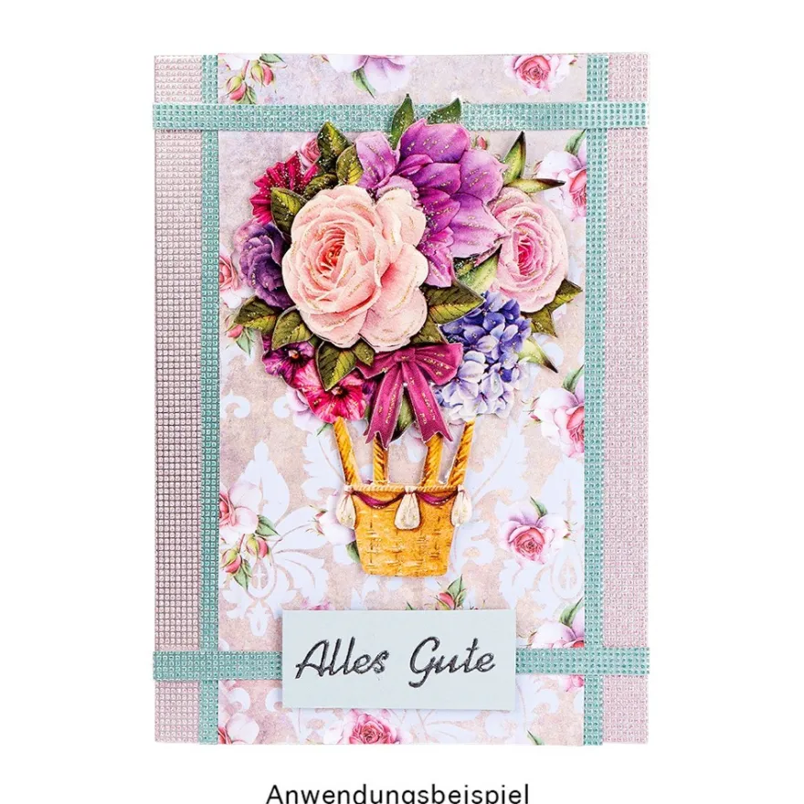 Duo-Design-Papiere, Rosen Deluxe 1, beidseitig bedruckt, 25cm x 25cm, 250g/m², 20 Blatt