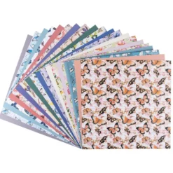 Duo-Design-Papiere, Schmetterlinge 1, beidseitig bedruckt, 25cm x 25cm, 250g/m², 20 Blatt