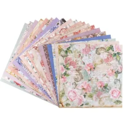 Duo-Design-Papiere, Vintage 1, beidseitig bedruckt, 25cm x 25cm, 250g/m², 20 Blatt