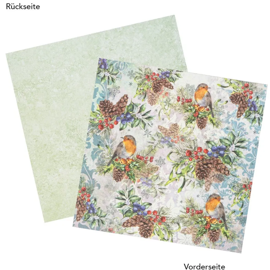 Duo-Design-Papiere, Weihnachtszeit 2, beidseitig bedruckt, 25cm x 25cm, 250g/m², 20 Blatt
