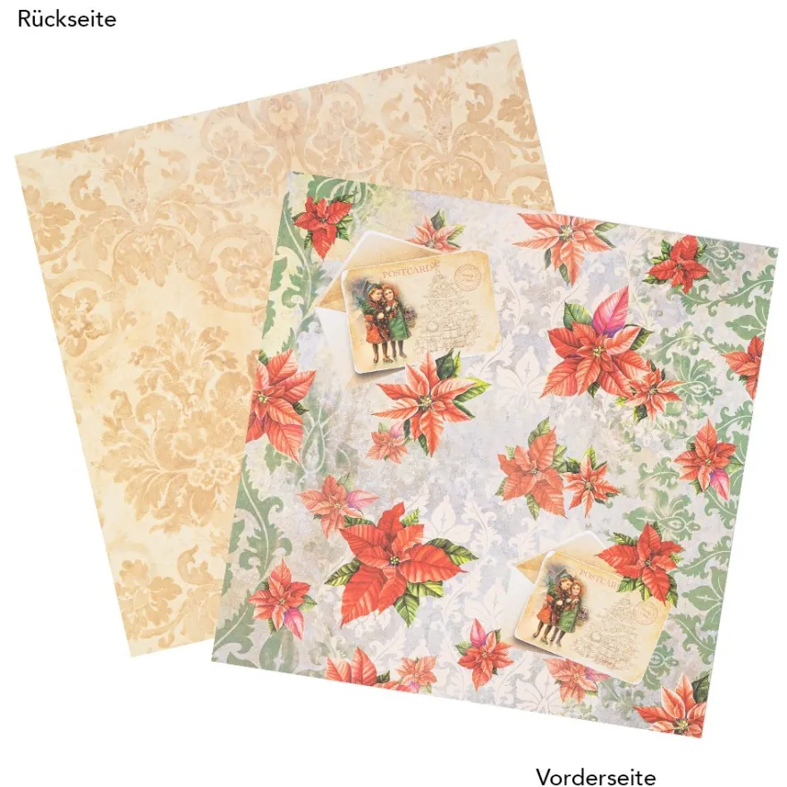 Duo-Design-Papiere, Weihnachtszeit 1, beidseitig bedruckt, 25cm x 25cm, 250g/m², 20 Blatt