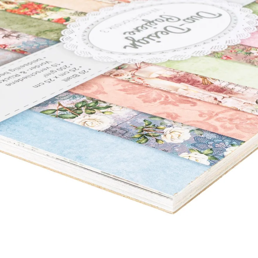 Duo-Design-Papiere, Winter-Floristik 3, beidseitig bedruckt, 25cm x 25cm, 250g/m², 20 Blatt