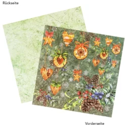 Duo-Design-Papiere, Winter-Floristik 2, beidseitig bedruckt, 25cm x 25cm, 250g/m², 20 Blatt
