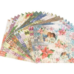 Duo-Design-Papiere, Winter-Floristik 2, beidseitig bedruckt, 25cm x 25cm, 250g/m², 20 Blatt