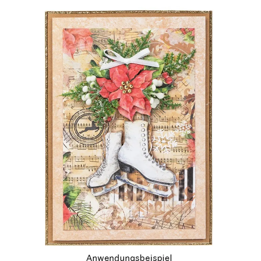 Duo-Design-Papiere, Winter-Floristik 2, beidseitig bedruckt, 25cm x 25cm, 250g/m², 20 Blatt