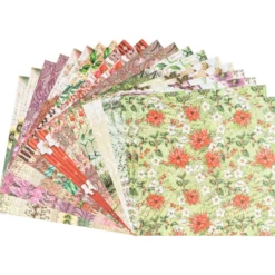 Duo-Design-Papiere, Winter-Floristik 1, beidseitig bedruckt, 25cm x 25cm, 250g/m², 20 Blatt