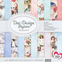 Duo-Design-Papiere, Winterzeit 2, beidseitig bedruckt, 25cm x 25cm, 250g/m², 20 Blatt