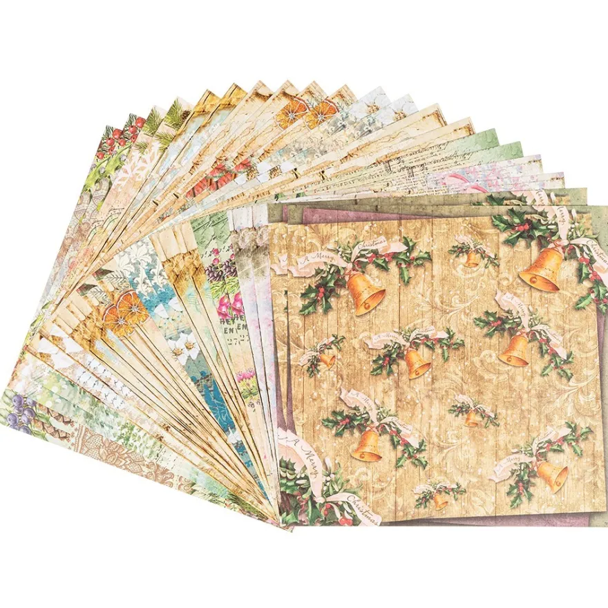 Duo-Design-Papiere, Winterzeit 3, beidseitig bedruckt, 25cm x 25cm, 250g/m², 20 Blatt