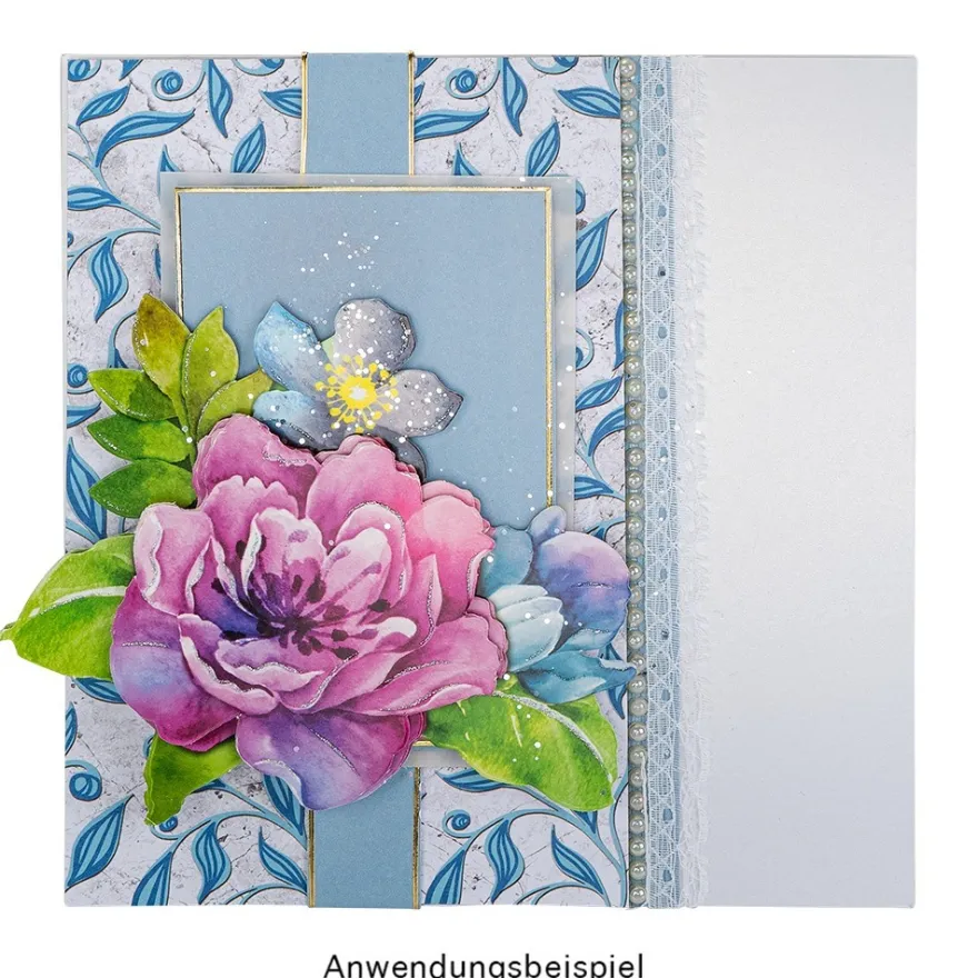 Duo-Design-Papiere, Zauberhafte Blätter, beidseitig bedruckt, 25cm x 25cm, 250g/m², 20 Blatt