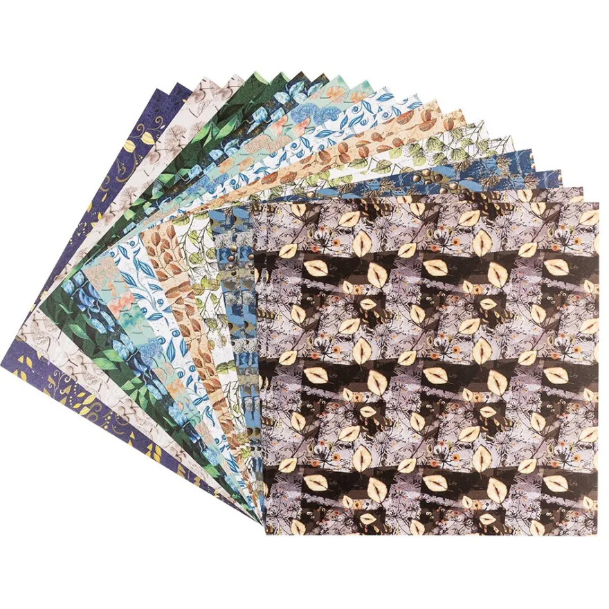 Duo-Design-Papiere, Zauberhafte Blätter, beidseitig bedruckt, 25cm x 25cm, 250g/m², 20 Blatt
