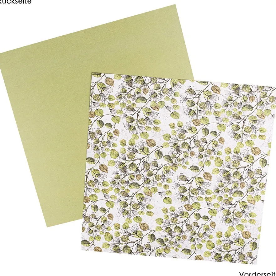 Duo-Design-Papiere, Zauberhafte Blätter, beidseitig bedruckt, 25cm x 25cm, 250g/m², 20 Blatt