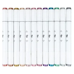 Duo-Marker metallic, 2 verschiedene Spitzen, auf Wasserbasis, 12 Stück