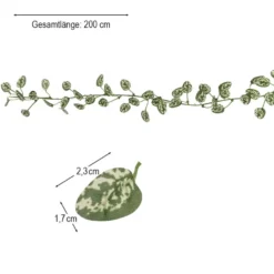 Efeu-Girlande, Design 3, 2m lang, drahtverstärkt
