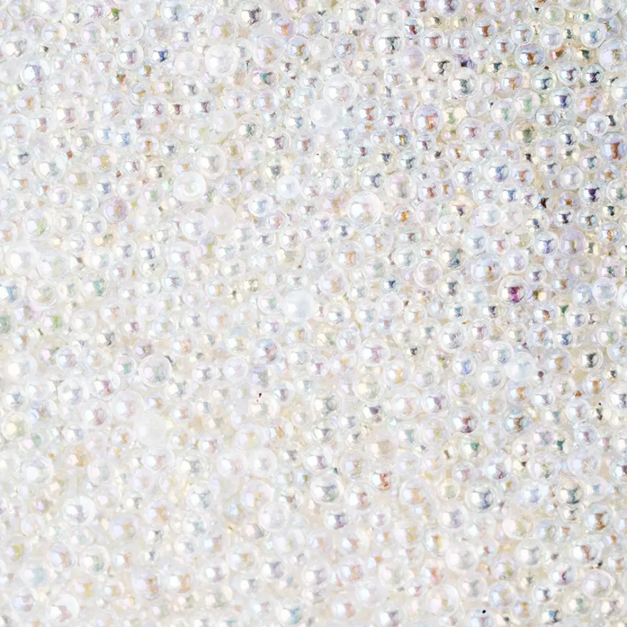 Effekt-Glaskügelchen, Ø1mm bis Ø1,5mm, 125g, transparent-irisierend