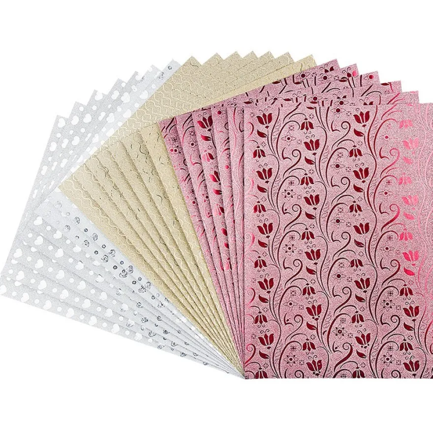 Effekt-Papiere, Glitzer-Mix, DIN A4, selbstklebend, 3 verschiedene Designs, 20 Stück