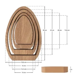 Ei-Podeste & -Aufsteller, Rohlinge aus Holz, 15,8 bis 30cm hoch, 4 Stück