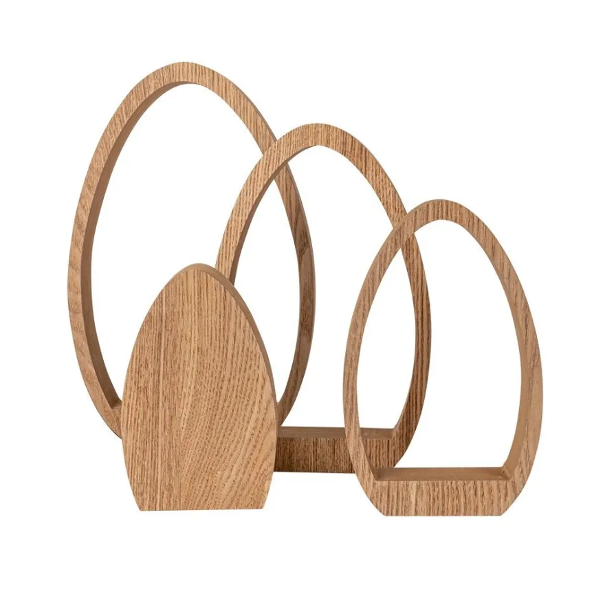 Ei-Podeste & -Aufsteller, Rohlinge aus Holz, 15,8 bis 30cm hoch, 4 Stück