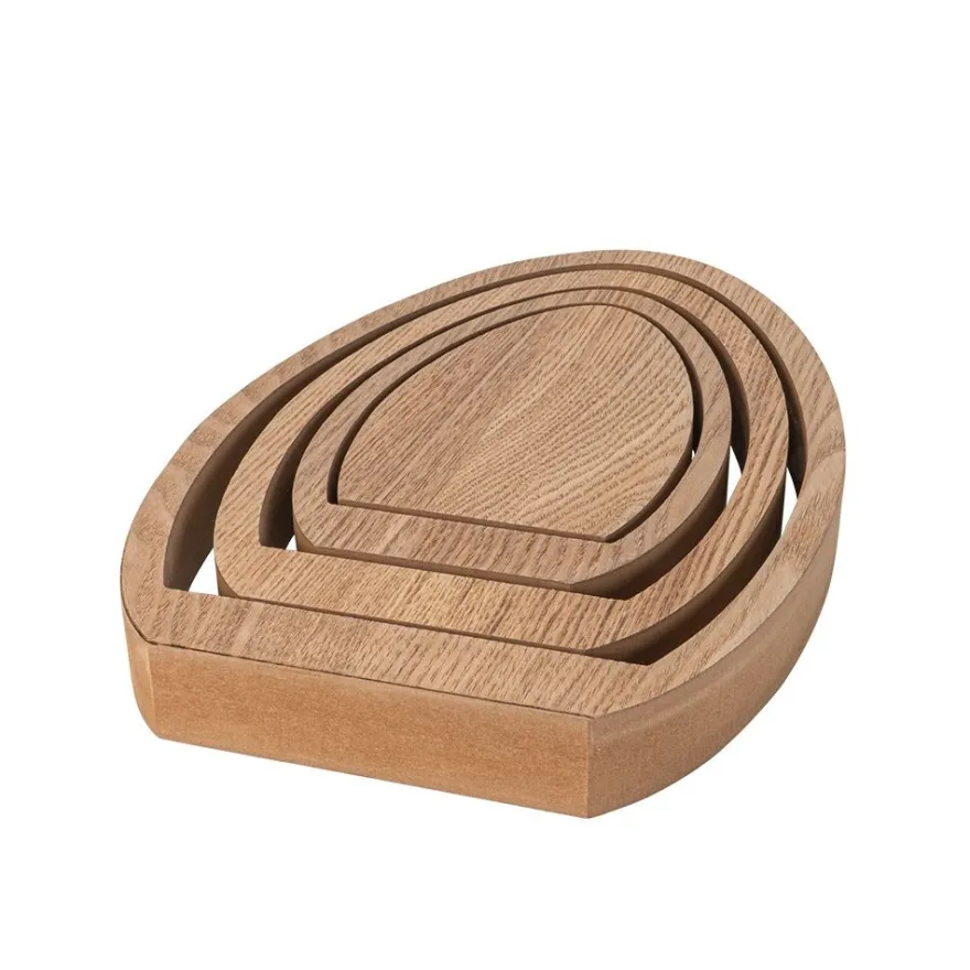 Ei-Podeste & -Aufsteller, Rohlinge aus Holz, 15,8 bis 30cm hoch, 4 Stück