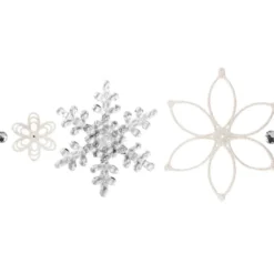 Eisblume zum Zusammensetzen, Ø 17cm, weiß mit Glitzer, klar, 5 Teile
