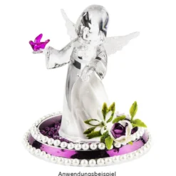 Engelsfiguren, 9,5cm x 6cm x 4,5cm, transparent/Perlmutt, 2 Stück