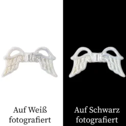 Engelsflügel aus Acryl, Design 3, 1,9 cm, weiß-irisierend, 100 Stück