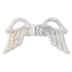Engelsflügel aus Acryl, Design 3, 1,9 cm, weiß-irisierend, 100 Stück