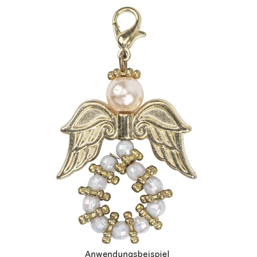 Engelsflügel, Design 3, 3cm, hellgold, 15 Stück