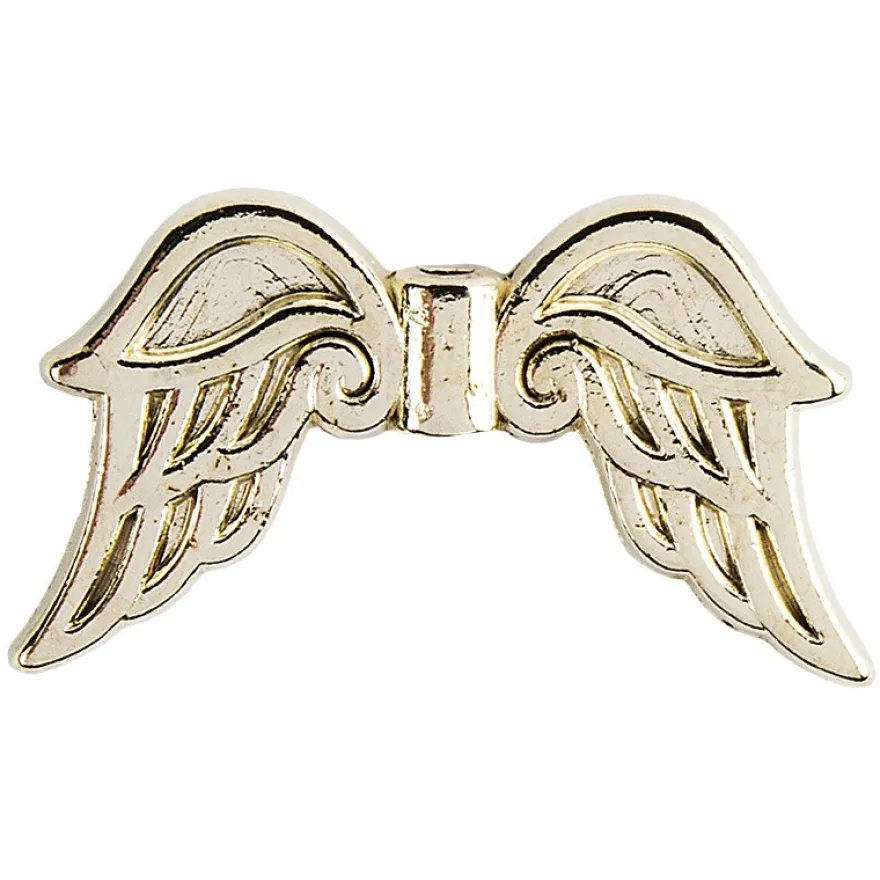 Engelsflügel, Design 3, 3cm, hellgold, 15 Stück