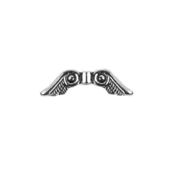 Engelsflügel zum Auffädeln, 2,4cm x 0,7cm, silberfarben, 20 Stück