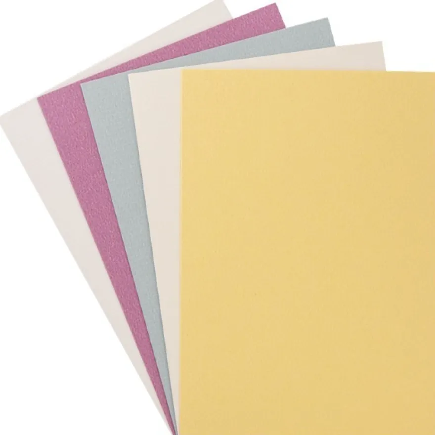 10er Grußkarten-Set, "Kashmir Leinen", C6, 5 Farben