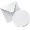 8er Perlmutt-Karten-Set, rund, Ø13cm, inkl. Umschläge, weiß