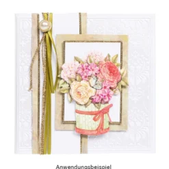 Exquisit-Grußkarten, Ornamentik, geprägt, Perlmutt, 16cm x 16cm, inkl. Umschläge, 20-teilig