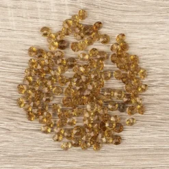 Facetten-Perlen, transparent, Ø6mm, mocca, 100 Stück