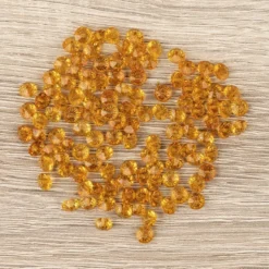 Facetten-Perlen, transparent, Ø6mm, bernstein, 100 Stück