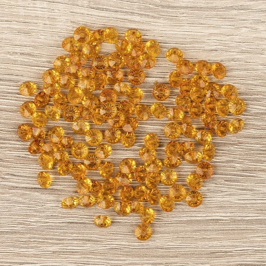 Facetten-Perlen, transparent, Ø6mm, bernstein, 100 Stück