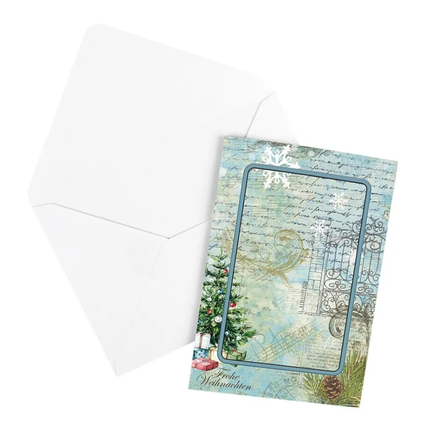 3-Fach Motiv-Grußkarten, Rechteck, Winter 1, 11,5cm x 16,5cm, inkl. Umschläge, 10 Stück