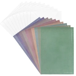 Fadengrafik-Grußkarten, Soft-Marmor, 11,5cm x 16,5cm, 240g/m², 10 Farben, inkl. Umschläge, 20-teilig
