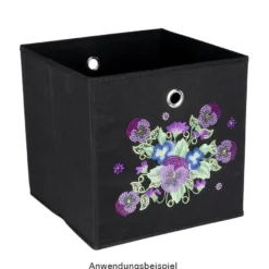 Faltbare Aufbewahrungsboxen, 30cm x 30cm x 30cm, schwarz, 6 Stück