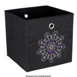 Faltbare Aufbewahrungsboxen, 30cm x 30cm x 30cm, schwarz, 6 Stück