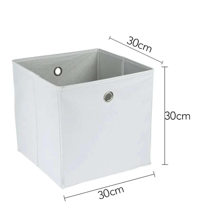 Faltbare Aufbewahrungsboxen, 30cm x 30cm x 30cm, weiß, 3 Stück