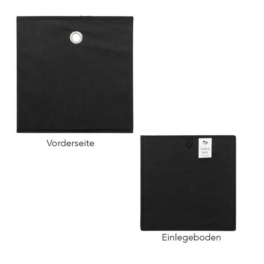 Faltbare Aufbewahrungsboxen, 30cm x 30cm x 30cm, schwarz, 3 Stück