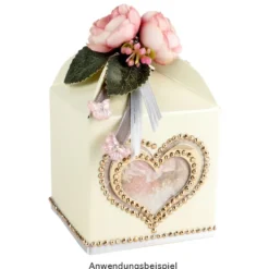 Faltboxen Herz, 250g/m², 7,2cm x 7,2cm x 10cm, versch. Farben & Papiere, 10 Stück