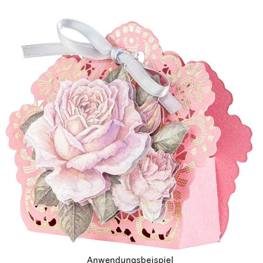 Faltboxen mit Laser-Ornamentik & Folienveredelung, 11x9,5x2,4cm, 10 Stück