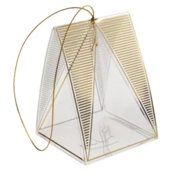 Faltboxen, Pyramide, 11cm x 7,5cm x 7,5cm, mit Goldfolien-Veredelung, 10 Stück