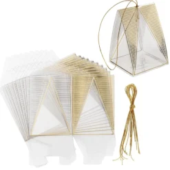 Faltboxen, Pyramide, 11cm x 7,5cm x 7,5cm, mit Goldfolien-Veredelung, 10 Stück