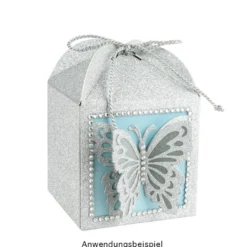 Faltboxen Schmetterlinge, 250g/m², 7,2cm x 7,2cm x 10cm, versch. Farben & Papiere, 10 Stück