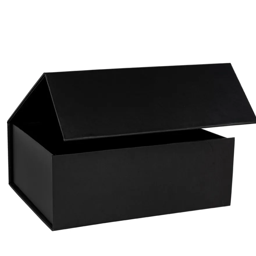 Faltbox mit Magnetverschluss, 21cm x 17,3cm x 8,2cm, 1200 g/m², schwarz