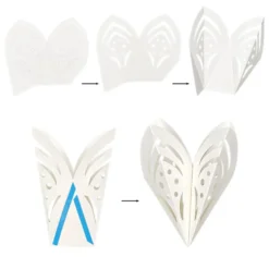 Faltelemente, Sternenblüte 1, für 5 Sternenblüten, Perlmuttpapier, creme, 120g/m², 40 Stück