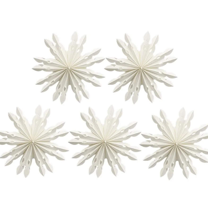 Faltelemente, Sternenblüte 4, für 5 Sternenblüten, Perlmuttpapier, creme, 120g/m², 40 Stück